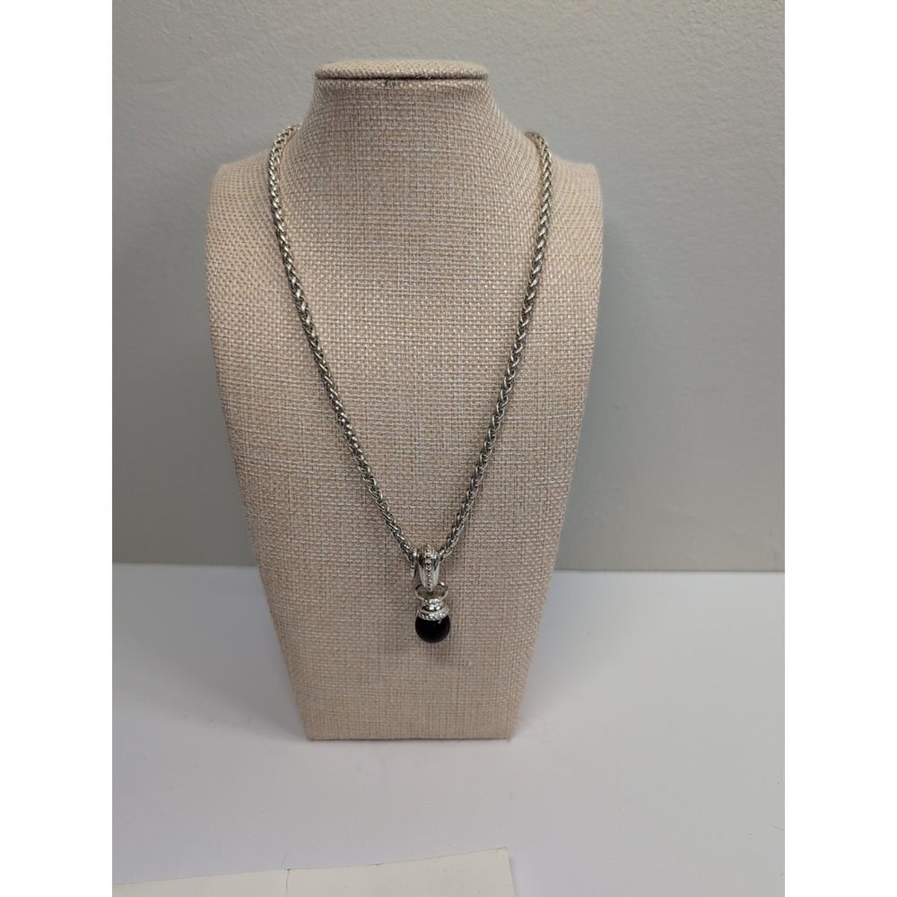Vintage JOAN RIVERS Interchangeable Necklace Silver Tone 9‎ Color Bead Pendant